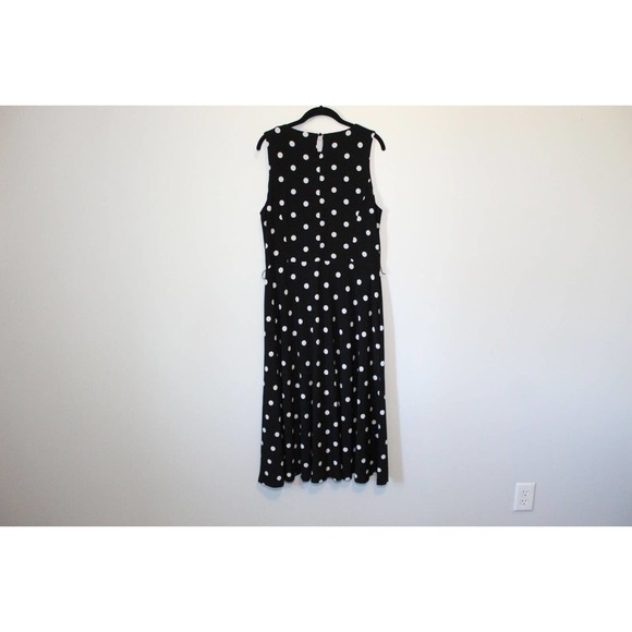 Lauren Ralph Lauren Polka Dot Sleeveless A Line Swing Dress Black Size 14 H14739 - Picture 9 of 10